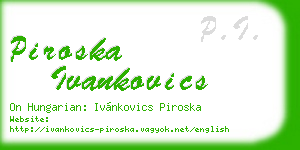 piroska ivankovics business card